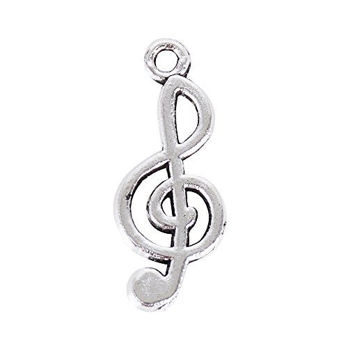 AONER 100 Stück Mini Anhänger Charms Perlen Musiknoten für Gastgeschenk Hochzeit Geschenkbox Armband Schmuck Herstellung Findings Zubehör DIY Handwerk usw