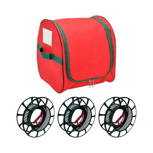 Almacenamiento para luces navideñas contra enredos con asas para viaje 8