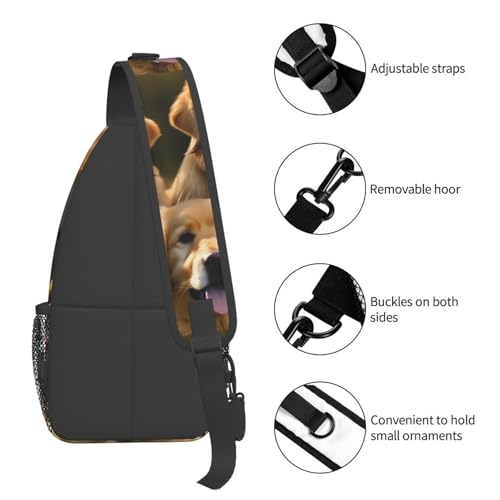 Mochila cruzada con estampado Golden Retrievers miniatura 5