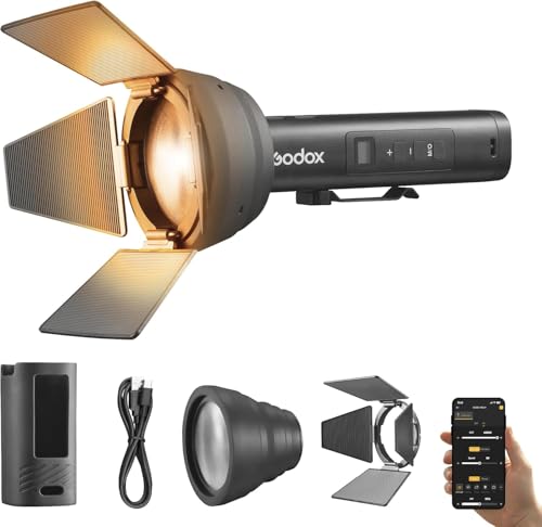 Godox FL15Bi - Luz de vídeo LED 2800 K-6500 K con objetivo de zoom para iluminación portátil
