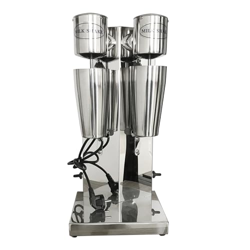 LIYUANJUN Double-head Milkshake Machine, 180W Electric Milkshake Maker Machine Commercial Ice Cream Mixer Stainless Steel Drink Mixer 110V 60HZ 18000 RMP Speed