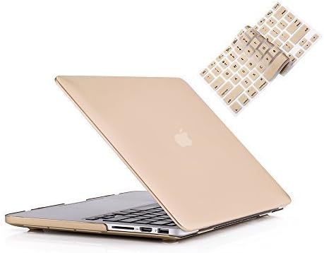 Case for Old MacBook Pro 13 inch (A1502 & A1425 Models) 2015 2014 2013 2012, Plastic Hard Shell Case & Keyboard Cover for Old Version Mac Pro Retina 13 Inch, Gold
