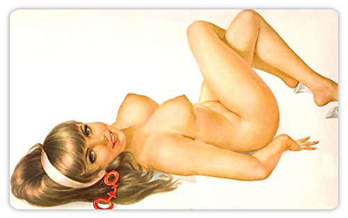 Pinup pin up pin-up girl with blue eyes sticker decal 5" x 3"