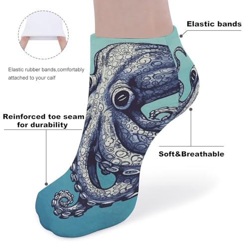 Octopus Design Socks Ankle Length Socks Casual Short Socks for Women Men Low Cut Sports Socks Running Socks No Show Socks Ankle Socks Athletic Socks Workout Socks3