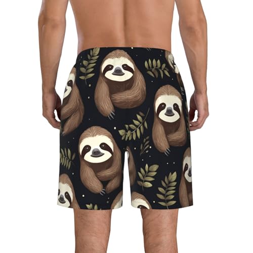 Naughty Sloth Baby Print Stylish Men Beach Shorts Lightweight Cozy Swim Trunks Summer Casual Outings Holiday3