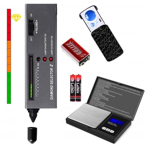 Testador de diamantes de joias, testador de diamantes + mini balança de joias de 200 g/0,01 g + ampliação de 30 x 60 x 90 x mini LED, seletor de diamante profissional para iniciantes e especialistas,