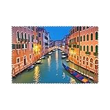 Manteles individuales para mesa de comedor, juego de 6 unidades, diseño de WHJSHOP Venecia, para hotel, banquete familiar