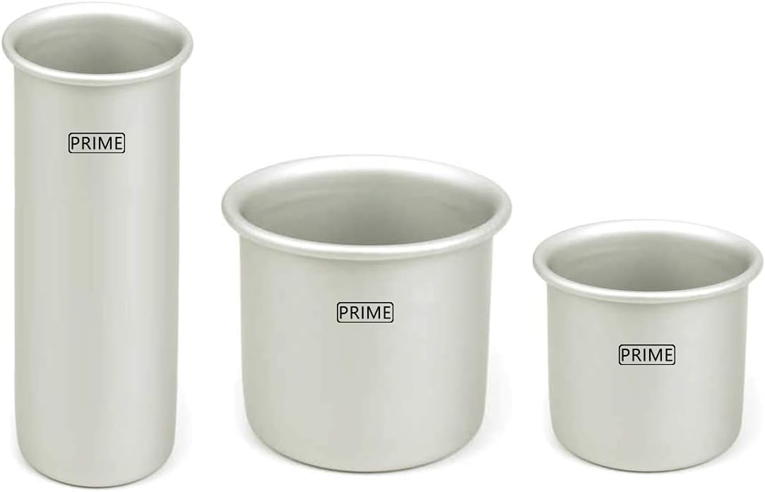Prime Bakers and Moulders Aluminium Candle Making Moulds Pillar Shape, Three Sizes