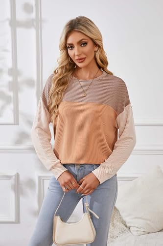 Women's Color Block Long Sleeve Knitted Tunic Top