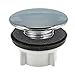 Produktbild tecuro Hahnlochstopfen Ø 42 mm, verchromt Gewinde 1/2 Zoll x 22 mm Länge, Edelstahlsichtplatte, mit Kunststoffmutter und KS-Klemmring Deckrosette