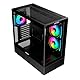 ABYSM Gaming Danube SAVA H400 Prime Black ATX Gamer PC-Gehäuse mit DREI ARGB-Lüftern, Kapazität für Grafikkarten bis zu 410 mm