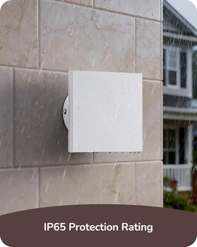 EDISHINE 4 Pack LED Outdoor Wall Light, Small Square Modern White Sconces - image 6