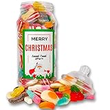 Happy Christmas Sweets Pick n Mix Sweet Gifting Jar Merry Christmas Pick and Mix Sweets 670g By The Sweet Treat Gifting Co.