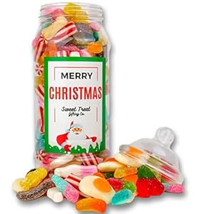 Happy Christmas Sweets Pick n Mix Sweet Gifting Jar Merry Christmas Pick and Mix Sweets 670g By The Sweet Treat Gifting Co.