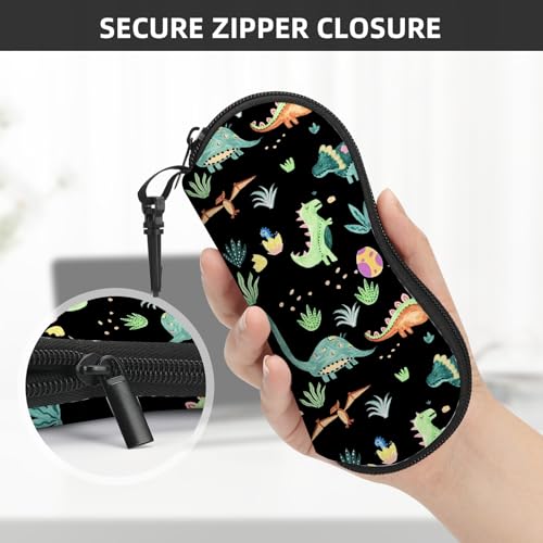Image of Sunglasses Soft Case, Cute Ultra Light Portable Neoprene Zipper Eyeglass Glasses Case with Belt Clip for Men Women