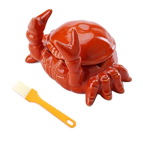 Geoyien Cenicero con Tapa, Cenicero Absorbe Humo, con Cepillo de Limpieza, Protección Contra el Viento, Olor y Limpieza, Adecuado para Sala de Estar, Oficina, Jardín, Balcón (Naranja)