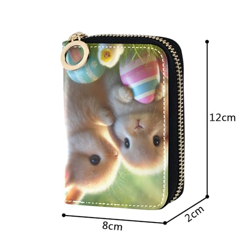 Easter Bunny Couple Garden Wallet for Women Zip Around RFID Blocking Card Holder Cute Ladies Zipper Wallet with Coin Pouch3