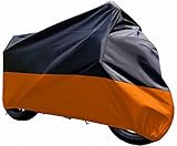 ▶ [Hochwertig aufgerüstetes Material] - Die Abdeckung besteht aus Top-Motorrad aus Polyester (190T), ist wasserdicht und dauerhaft für den Außenbereich geeignet. Die Dichte ist höher und dicker als bei der alten Version. Sie kann lange verwendet werden.