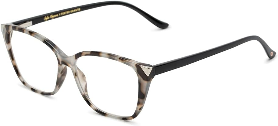 Foster Grant Sofia Vergara x Women's Elodia Blue Light Multi Focus™ Reading Glasses,GREY TORTOISE, 2.5x