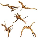 Hamiledyi 5PCS Driftwood for Aquarium 7-9inch Natural Reptile Spider Wood Assorted Branches Aquarium Decoration Fish Tank Ornament Decor.