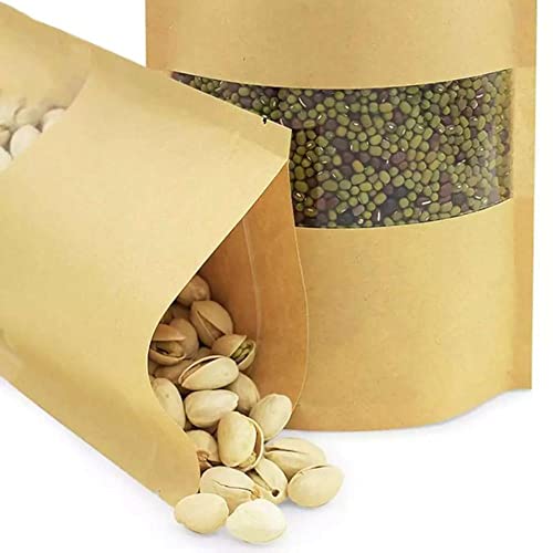 Embalagem Saco Zip Lock Kraft C Visor Stand Up 12x20x4cm 50 Unidades