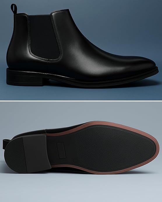 Generic Men's Black Slip-On Dress Shoes - Image 3