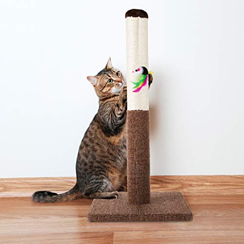 PETMAKER Poste arranhador para gatos – arranhador alto para gatos e gatinhos com corda de sisal e ca