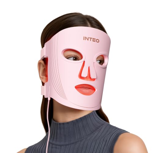 Image of INTEO Red Light Therapy Mask for Face, 850nm NIR Glow Time LED Face Mask