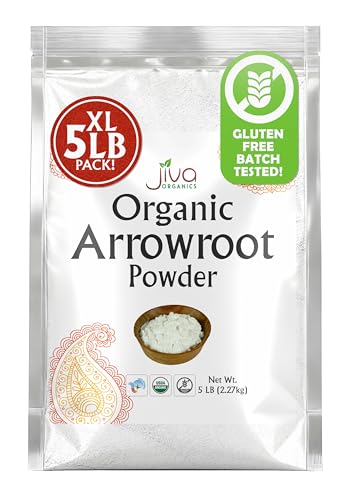 Jiva Organics Organic Arrowroot Flour (Powder) 5 Pound Bag - Raw, Non-GMO, Gluten Free