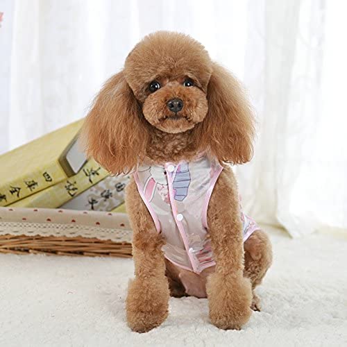 Alroman Dog Pink Cheongsam Shirts With Bunny Rabbit Pattern Puppy Easter Shirts Pet Vest Female Dog T-Shirt Clothing Puppies Clothes For Small Dogs Doggie Tee Summer Apparel Beach Wear Dresses Costume #TOP1