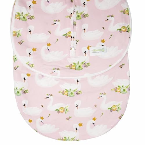 Image of Woombie Grow with Me Baby Swaddle, Convertible Swaddle Fits 0-9 Months, Expands to Wearable Blanket for up to 18 Months, Princess Swan
