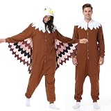 pewjury Eagle Costume Adult - Halloween Onesies for Women Big Bird Costume One Piece Cosplay Jumpsuit