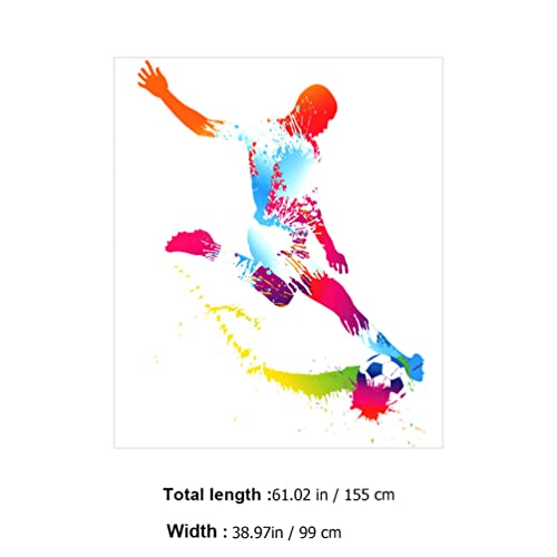 Magiclulu Sports Man Wall Stickers Soccer Player Wall Decals Window Cling Self Adhesive Wall Stickers Art Mural For Boys Teens Room Bedroom Playroom Home Decor #TOP3