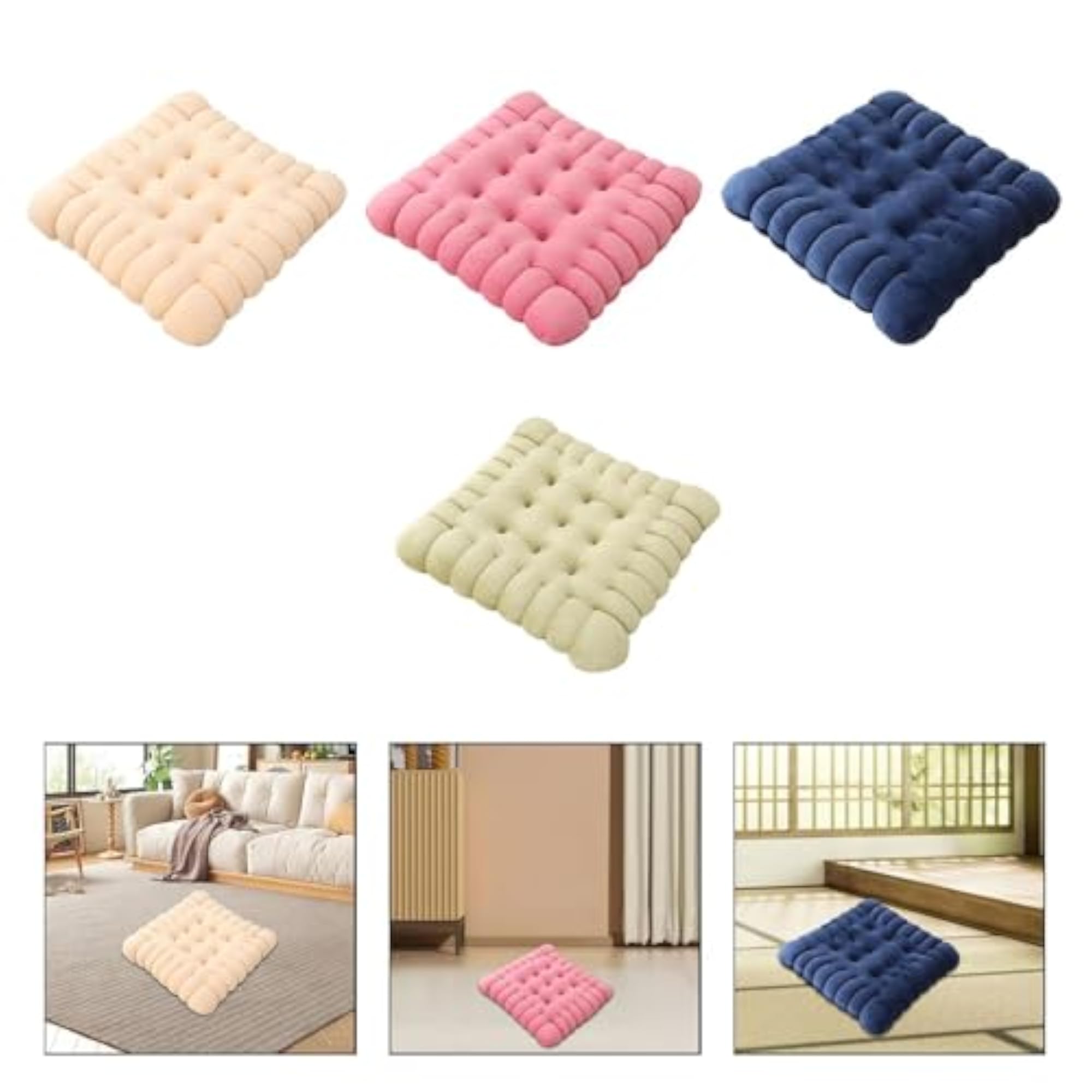 Biscuit Shape Cushion, Simple Seating Pillow for Meditation