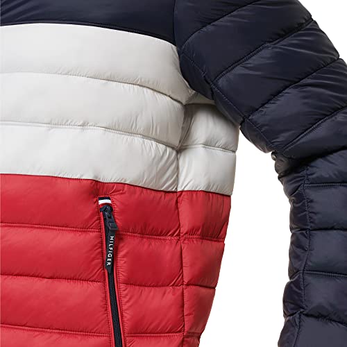 Image of Tommy Hilfiger Mens Embroidered Logo Puffer Jacket