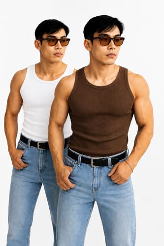 Image of Rockwell Men's Premium Cotton Vest - Sleeveless Gym Undershirt | Breathable, Stretchable & Skin-Friendly Innerwear for Everyday Comfort | Pack of 2 | 302