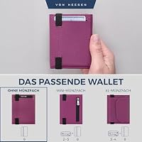 VON HEESEN Slim Wallet mit RFID Schutz - Geldbörse Herren klein - Mini Geldbeutel Damen Portmonee - Kartenetui Echtleder Karten Portemonnaie - Leder Kreditkartenetui Pink – Ansicht 3
