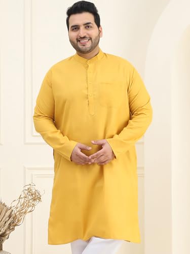 Image of SOJANYA Plus (Since 1958) Men's Jacquard Silk Self Design Only Long Kurta