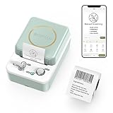 SUPVAN T50M Label Makers Package for Small Business, Portable Inkless Label Maker Machine with 2 Tapes Included for Brand Logo, Barcode, Price, Address, Bluetooth Label Printer Powerful App, Green