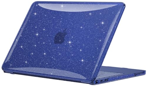 Image of EooCoo Compatible with Apple 2026 MacBook Neo Case 13 inch Mac Laptop A3404 with A18 Pro Chip & 13 inch Liquid Retina Display, Sparkly Transparent Hard Shell, Plastic Snap-on Cover, Glitter Crystal Indigo