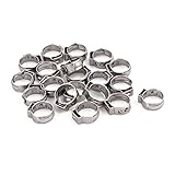Aexit 8.8mm-10.5mm 304 Fastener Stainless Steel Adjustable Tube Hose Clamps Silver Tone 20pcs Model:23as47qo219
