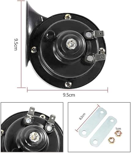 Image of Waterproof COPPER COIL Car Horn Super Loud Train Horns, Dustproof Durable Air Electric Snail Horn,12V Raging Sound Air Horns Hooter Universal For Car, Motorcycle, Truck, Bike, Scooty (Black)