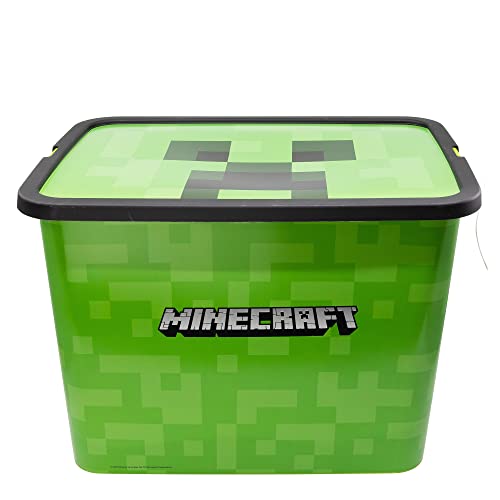 Stor Minecraft Storage Box Container with Click Lock Lid, For Kids, Bedroom, Playroom, Toys, BPA Free (23 Litre)