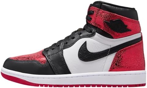 black and red jordan 1 shiny