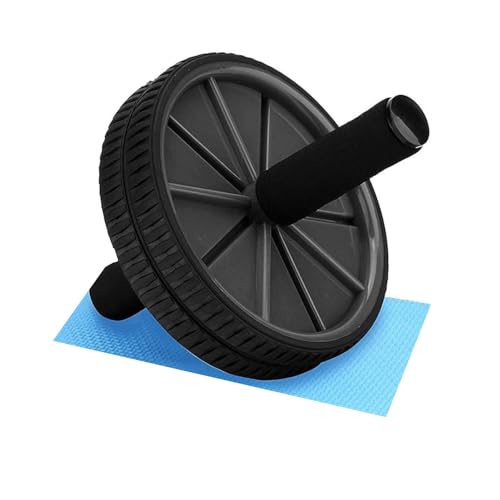 Image of Instafit AB Roller Wheel for Men and Women for Abdominal Exercise Core Workouts with Knee Mat (Multicolor) (Black)