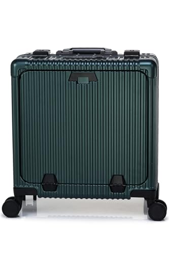 Image of Verage Luxe Celeste Pro Overnighter 48 cms Cabin Luggage Carry On Polycarbonate 8 Wheel Suitcase Laptop Trolley (Green)