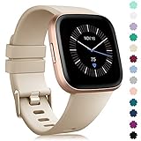 pulsera fitbit versa opiniones MATERIALES SEGUROS Y PROTECCIÓN AMBIENTAL: Pulsera de la pulsera está hecha de materiales elastómeros de TPU de calidad superior de Alemania, sin irritación sensible de la piel en la piel del 99% de las personas. Resistente al sudor y resistente al agua, cómoda y duradera para usar, apta para correr, nadar o practicar deportes