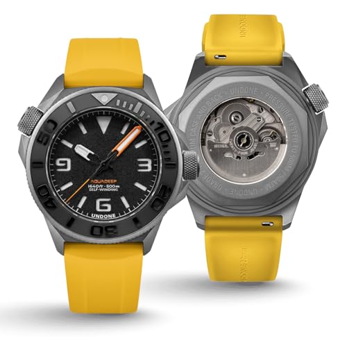 Image of UNDONE Aquadeep Automatic Dive Watch for Men 43mm 500M Water Resistance Wristwatch Diver for Men with Rubber Strap