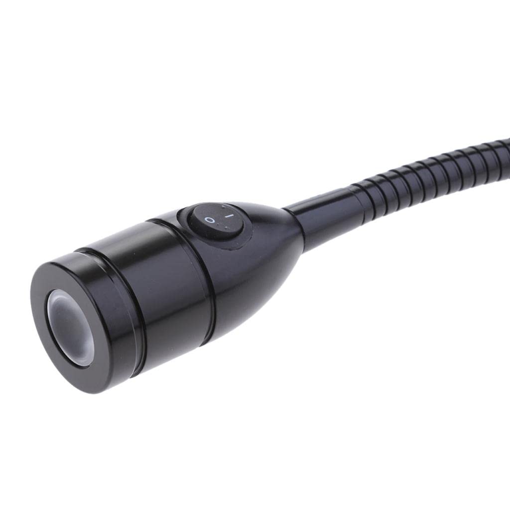 Milageto 2x Luces de Lectura de 12v 3W de Escritorio Interior Ajustable Negro