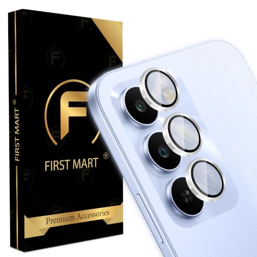 Image of FIRST MART Silver Camera Ring Guard Protector for Realme C83 | Tempered Glass with Metal Alloy Rings, HD Clear, Scratch Resistant, Case-Friendly | Pack of 1